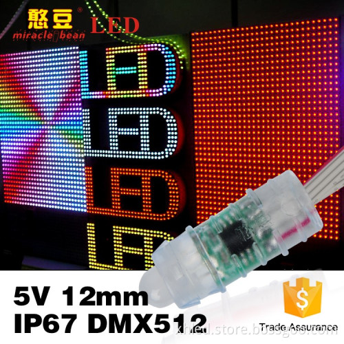 DMX Waterproof IP67 F8 DC5V Outdoor RGB 12mm Full Color Led Pixel String